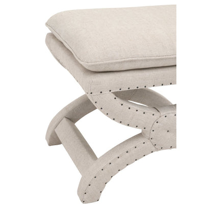 Ottoman Beige, Pillow-Top Seat, Curved X-Base