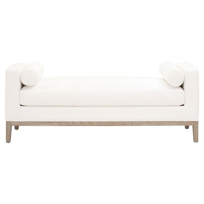 Gray Boucle Upholstered Bench for King Bed – Bedroom Bench