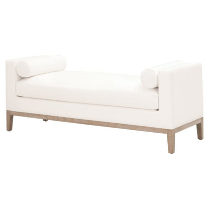 Gray Boucle Upholstered Bench for King Bed – Bedroom Bench