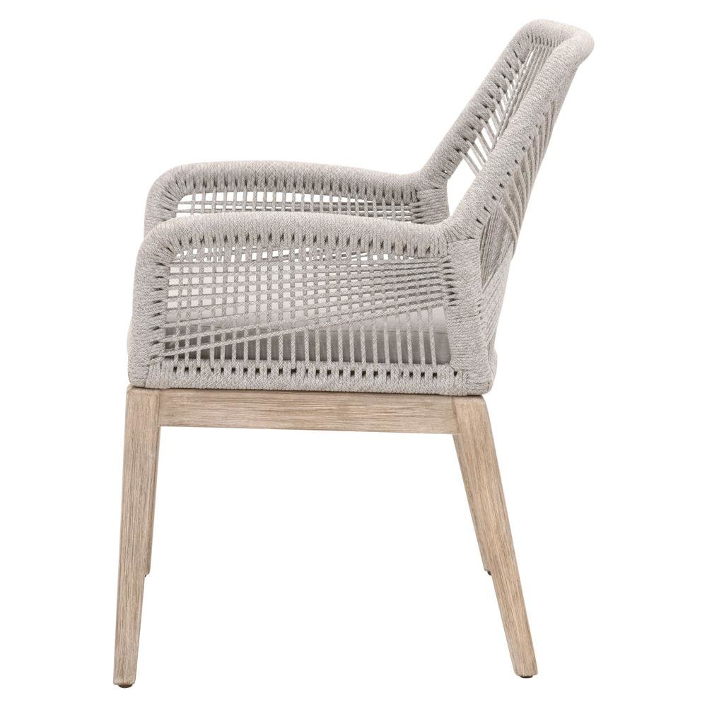 Gray Woven Armchair Set – Accent Chairs Set of 2 for Living Room Seating