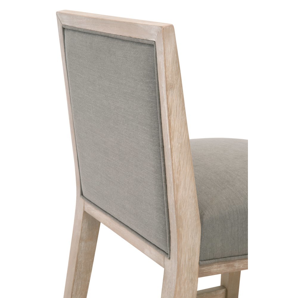 Gray Task Stool 2-Piece Set, Upholstered, Rubberwood Frame