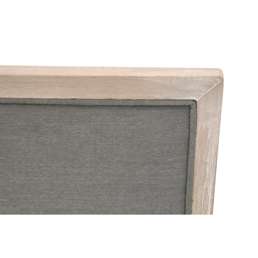 Gray Task Stool 2-Piece Set, Upholstered, Rubberwood Frame