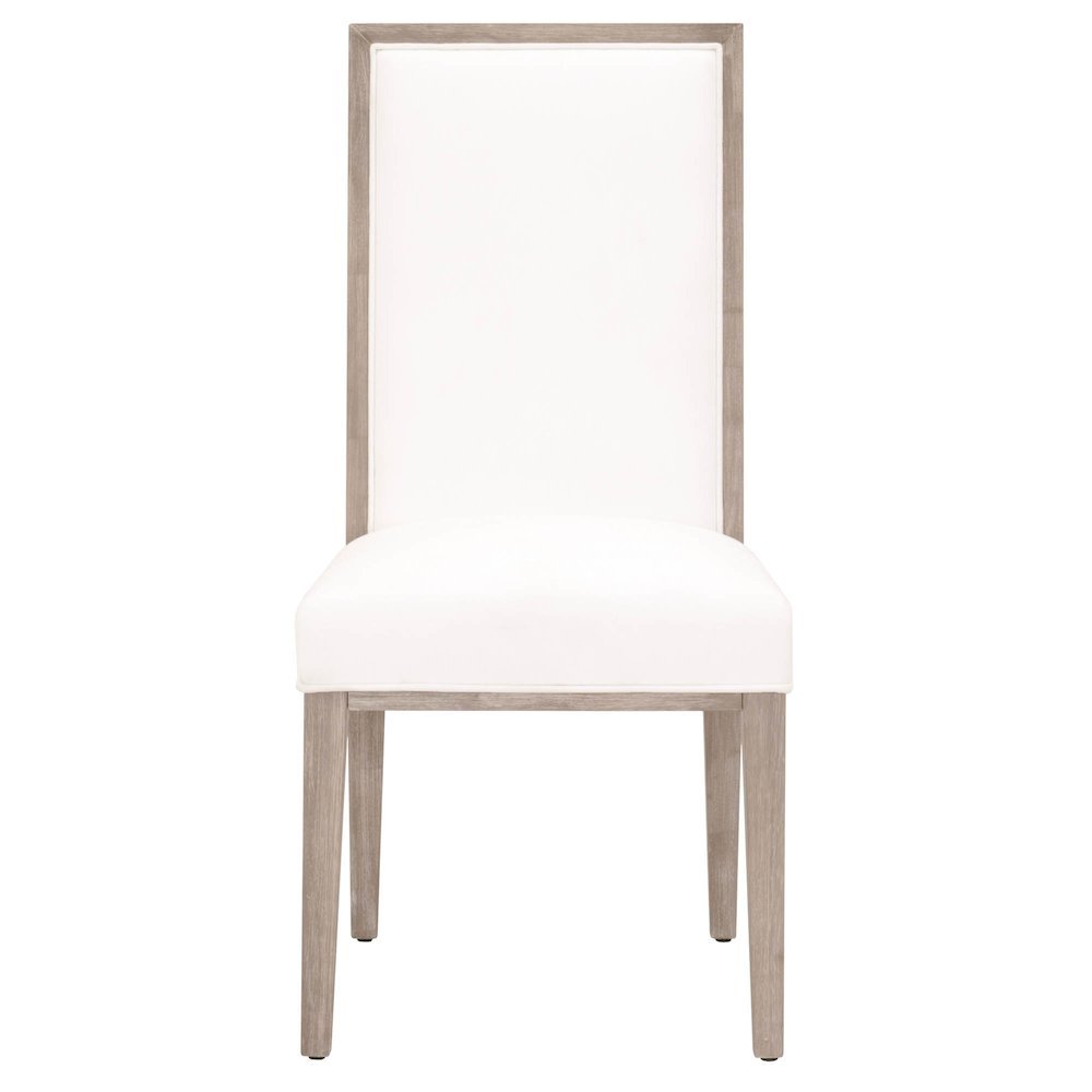 White Dining Chair 2-Piece Set, Upholstered, Rubberwood Frame