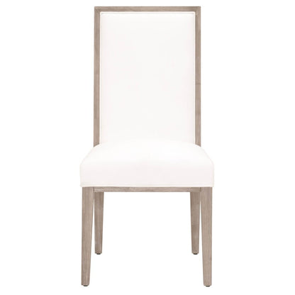 White Dining Chair 2-Piece Set, Upholstered, Rubberwood Frame