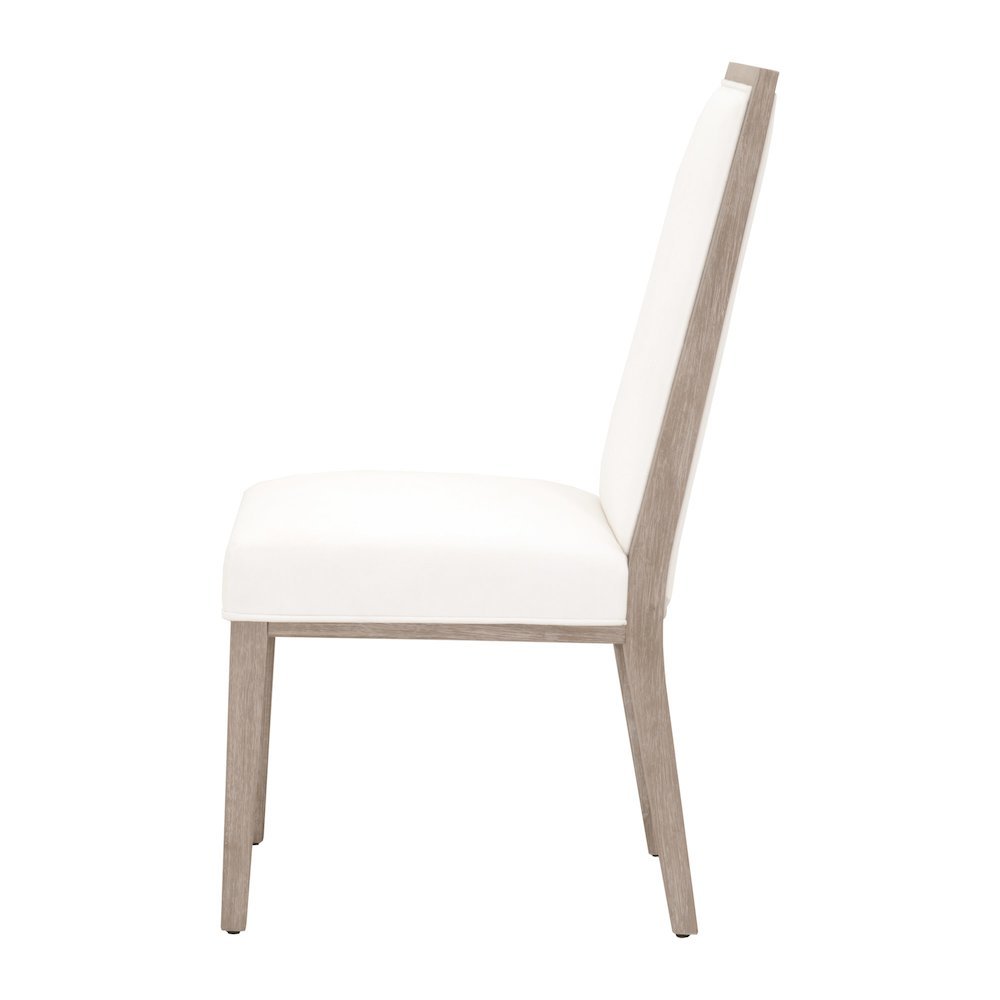White Dining Chair 2-Piece Set, Upholstered, Rubberwood Frame