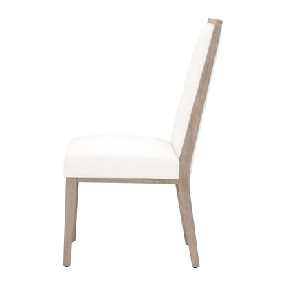 White Dining Chair 2-Piece Set, Upholstered, Rubberwood Frame