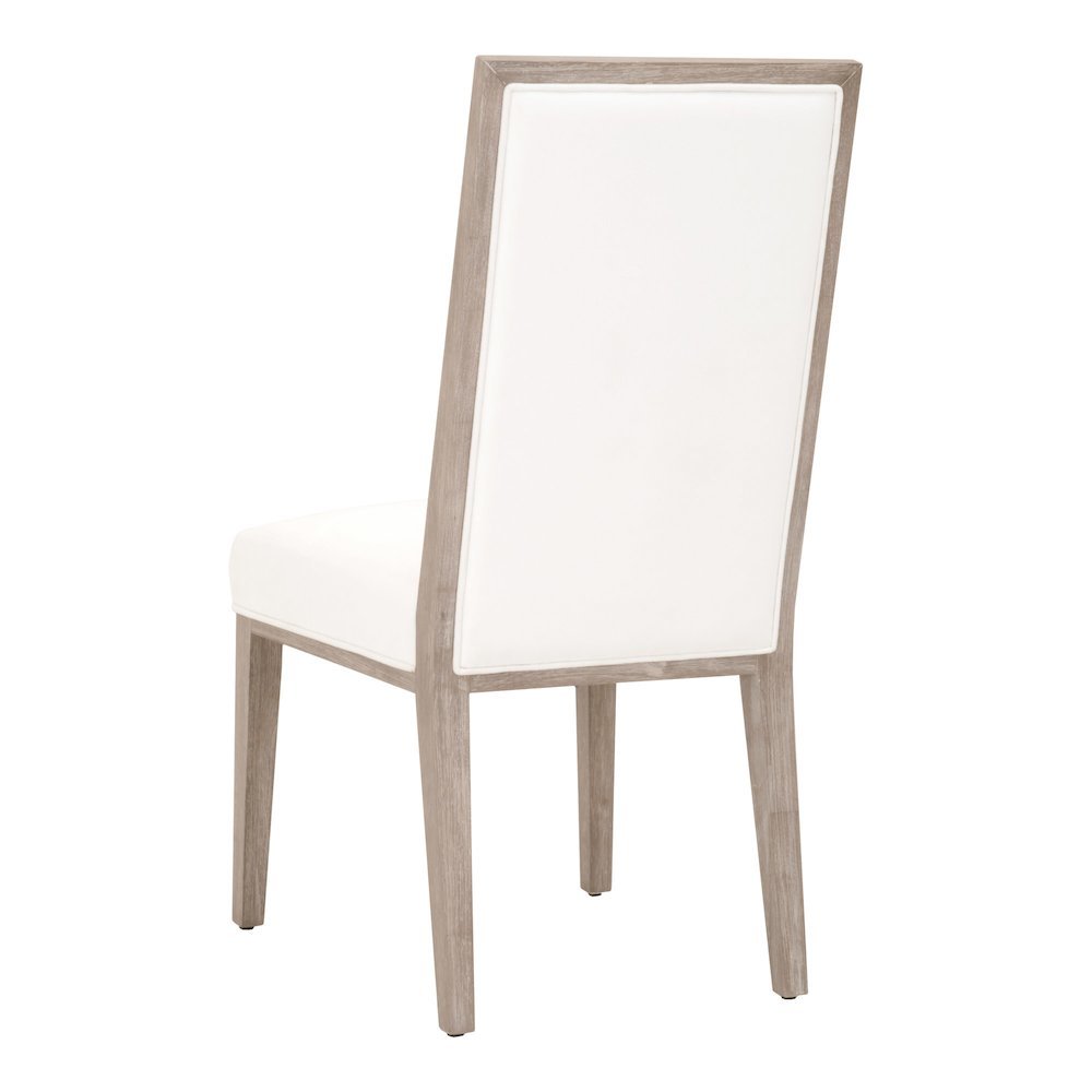 White Dining Chair 2-Piece Set, Upholstered, Rubberwood Frame