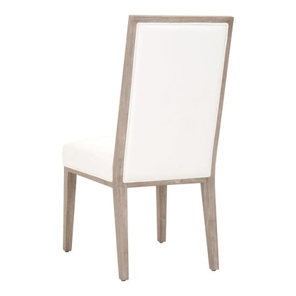 White Dining Chair 2-Piece Set, Upholstered, Rubberwood Frame