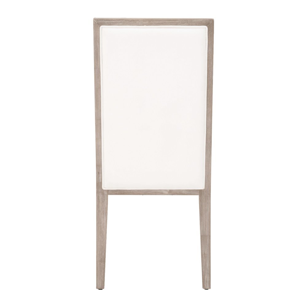 White Dining Chair 2-Piece Set, Upholstered, Rubberwood Frame