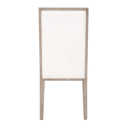 White Dining Chair 2-Piece Set, Upholstered, Rubberwood Frame