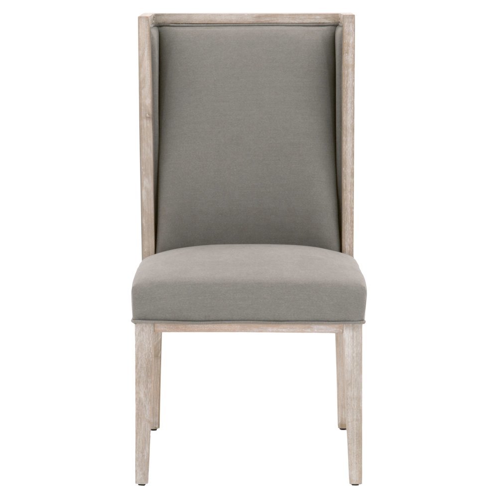 Gray Wing Dining Chair 2-Piece Set, Upholstered, Wood Frame