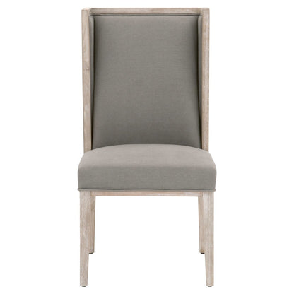 Gray Wing Dining Chair 2-Piece Set, Upholstered, Wood Frame