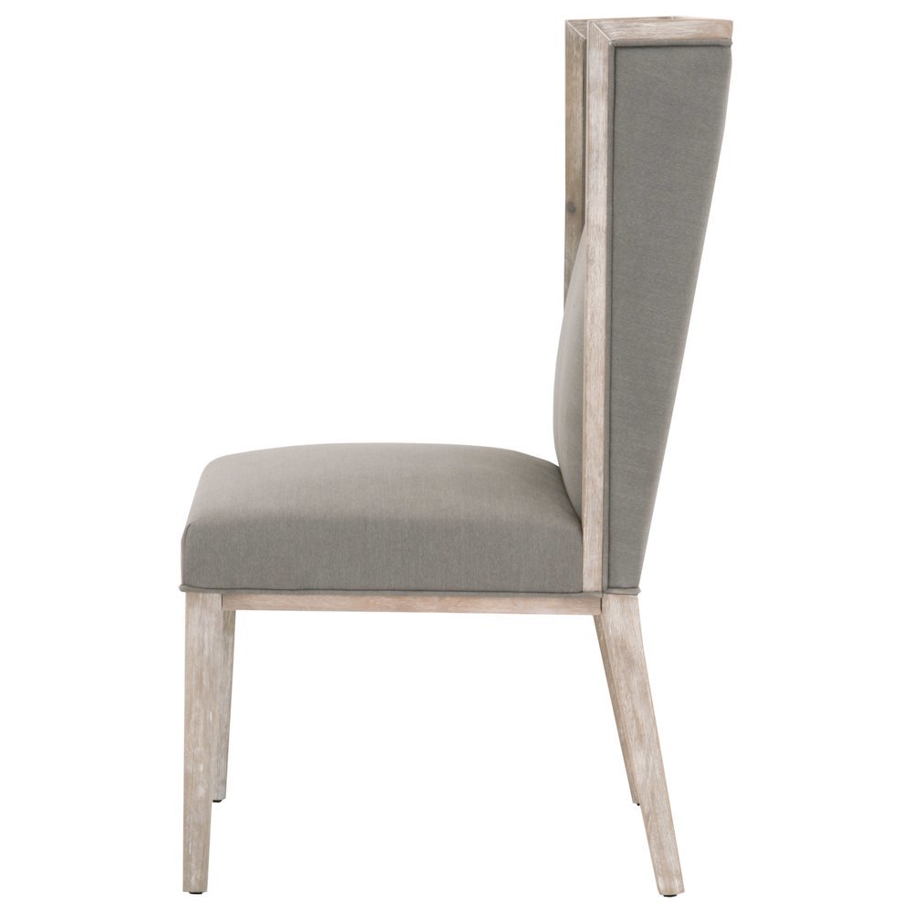 Gray Wing Dining Chair 2-Piece Set, Upholstered, Wood Frame