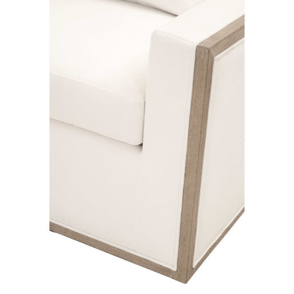 Swivel Club Chair White, Reversible Cushion, 360 Motion