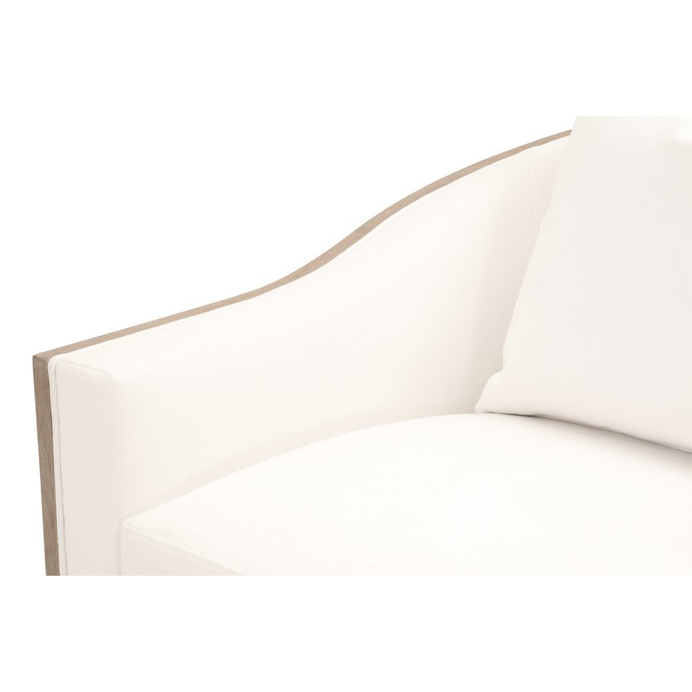 Swivel Club Chair White, Reversible Cushion, 360 Motion
