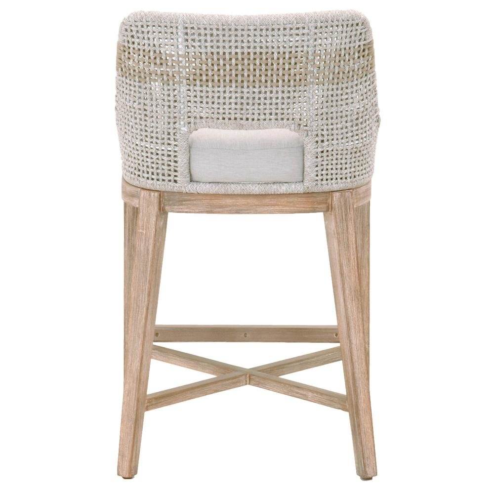 Gray Counter Stool with Mahogany Frame – Counter Height Chair Bar Seat
