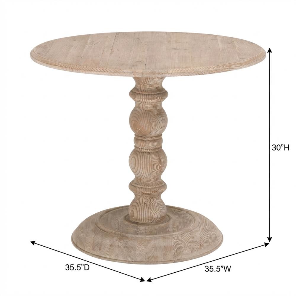 Reclaimed Pine Dining Table with Solid Wood Finish and Transitional Style