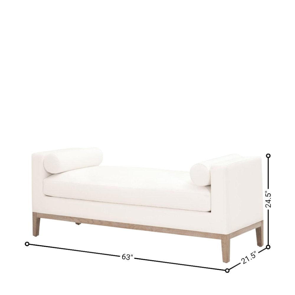 Gray Boucle Upholstered Bench for King Bed – Bedroom Bench