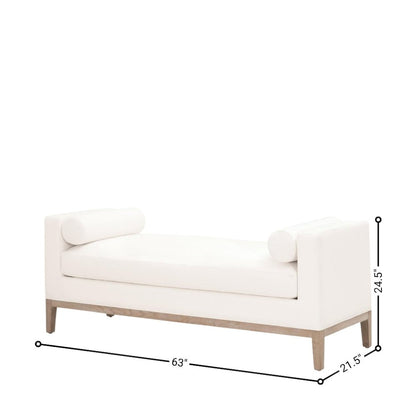 Gray Boucle Upholstered Bench for King Bed – Bedroom Bench