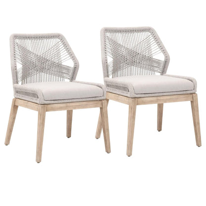 Gray Woven Chair Set – Accent Chairs Set of 2 for Lounge or Living Room