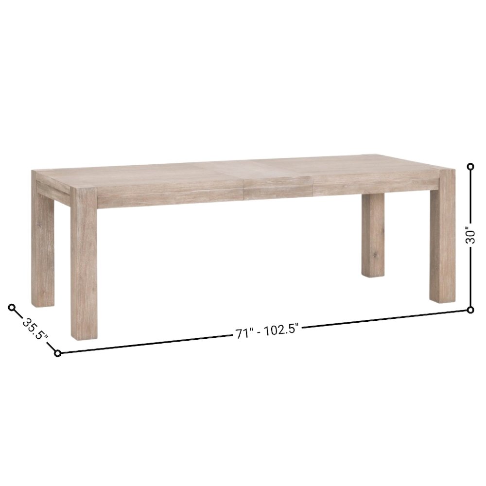 Gray Rectangular Kitchen Table – Extension Dining Table for up 8 People
