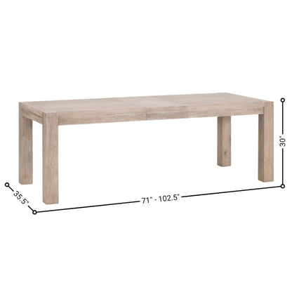 Gray Rectangular Kitchen Table – Extension Dining Table for up 8 People