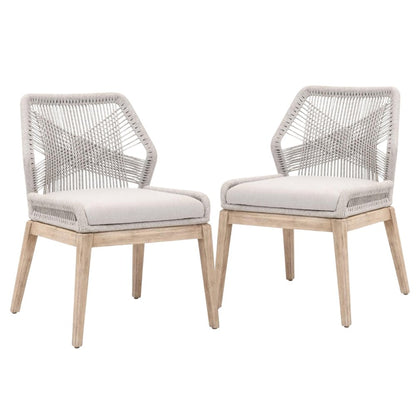 Gray Woven Chair Set – Accent Chairs Set of 2 for Lounge or Living Room