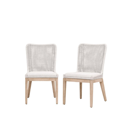 Gray Woven Chair Set – Accent Chairs Set of 2 for Living Room Seating