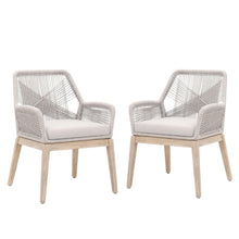 Gray Woven Armchair Set – Accent Chairs Set of 2 for Living Room Seating
