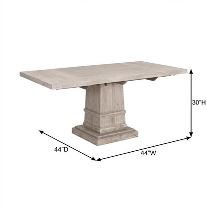 Solid Acacia Dining Table with Extension Leaf and Natural Gray Finish