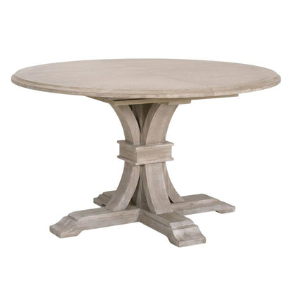 Solid Acacia 54-Inch Round Dining Table with Extension Leaf