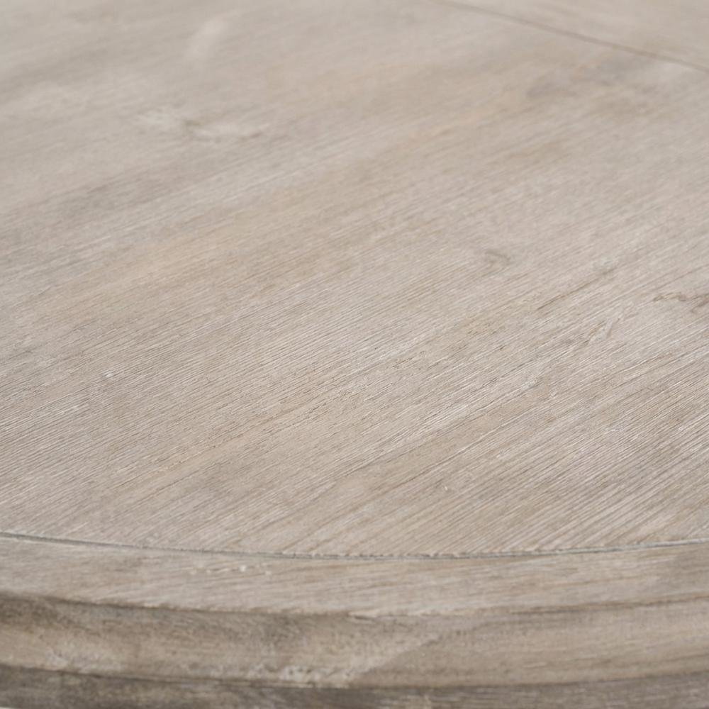 Solid Acacia 54-Inch Round Dining Table with Extension Leaf