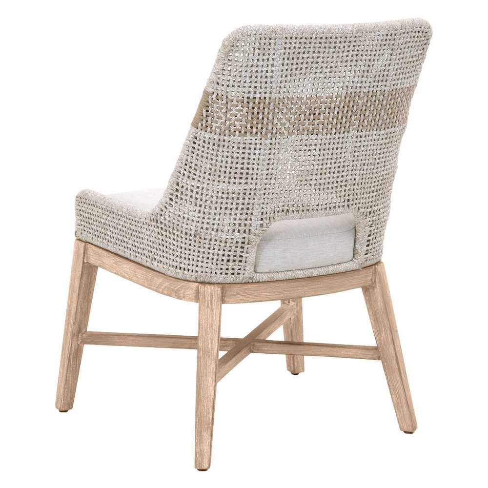 Gray Woven Chair Pair with Mahogany Frame, Accent Chairs Set of 2 Indoor