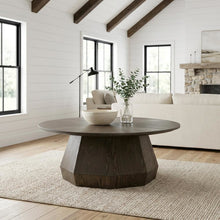 Brown Transitional Coffee Table with Burnished Frame MDF and Ash Veneer