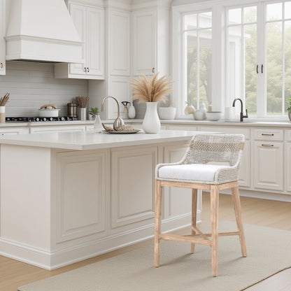 Gray Counter Height Bar Stool – Upholstered Kitchen Counter Chair