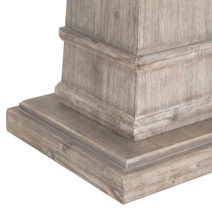 Solid Acacia Dining Table with Extension Leaf and Natural Gray Finish