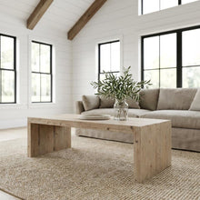 Gray Transitional Coffee Table with Solid Reclaimed Pine Frame and MDF Top