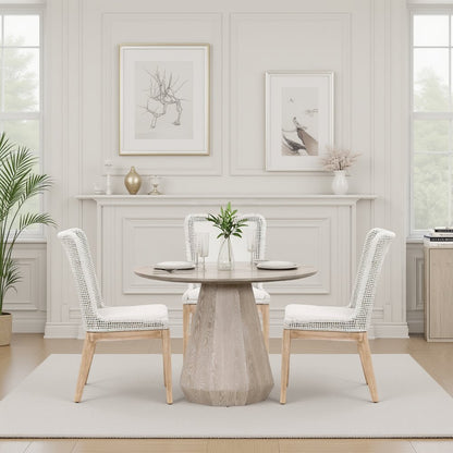 Gray Round 42" Dining Table – Kitchen or Dining Table for 4 People