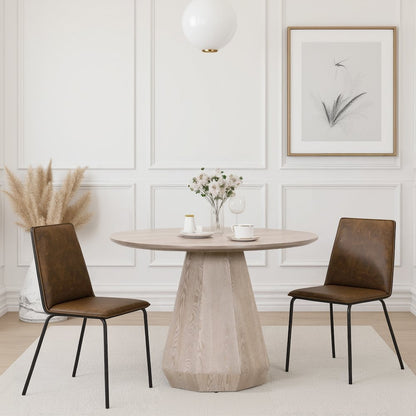 Gray Round 42" Dining Table – Kitchen or Dining Table for 4 People