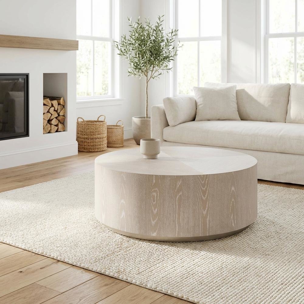 Brown Oak Veneer Metal Coffee Table with Contemporary Design and Durable Frame