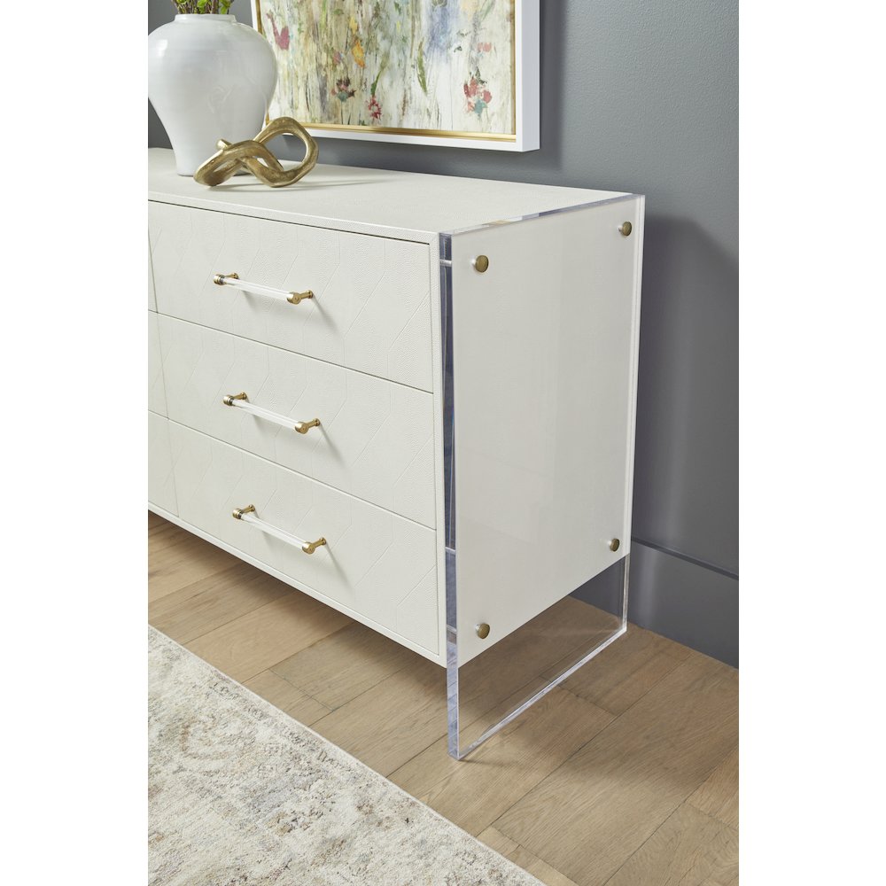 Traditions Transitional Sonia Shagreen 6-Drawer Double Dresser