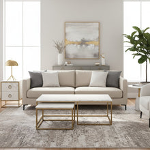 Nesting Coffee Table White, Two Pieces, Marble Veneer