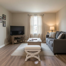 Ottoman Beige, Pillow-Top Seat, Curved X-Base