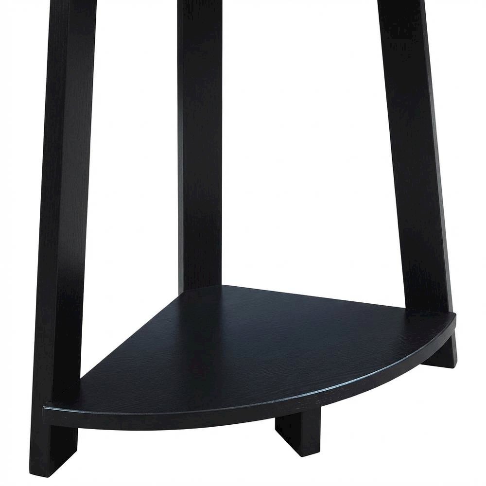 Black 5-Tier Corner Bookcase with Modern Design and Durable MDF Construction