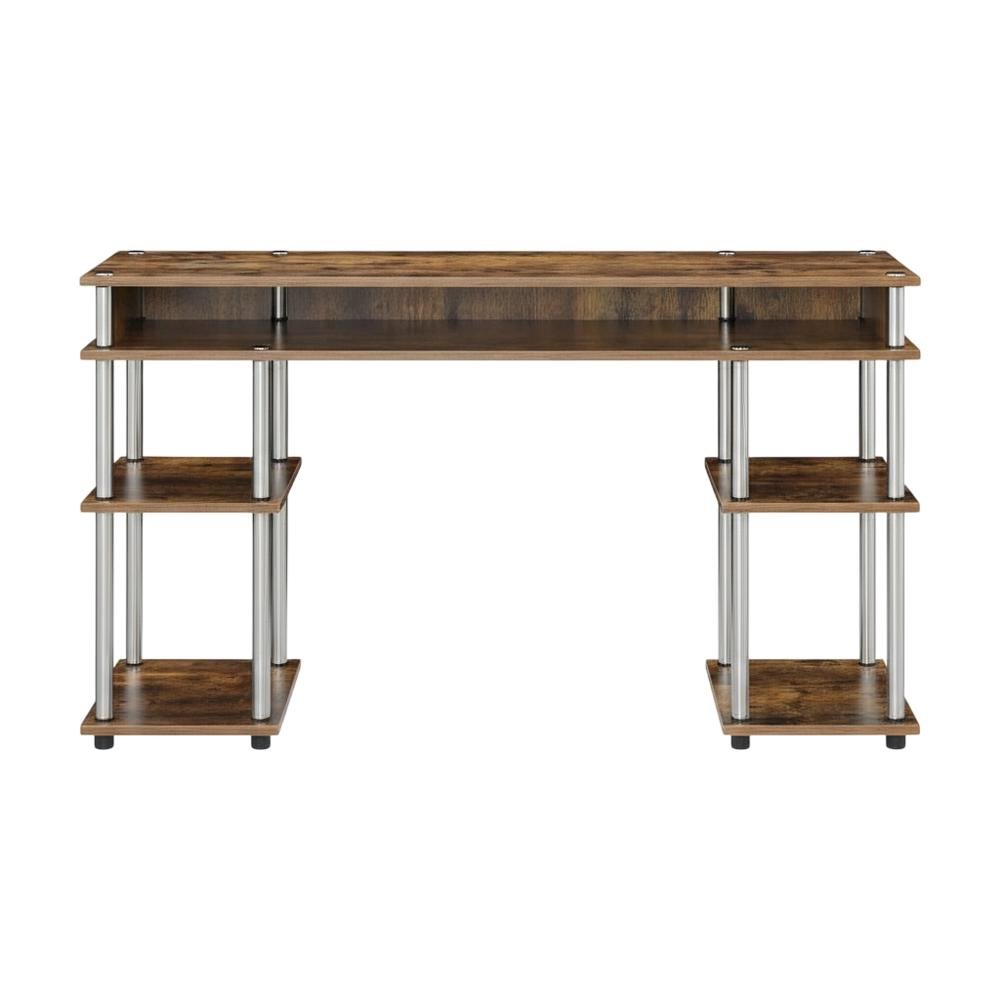 Durable Student Desk With Shelves And Melamine Veneer Finish