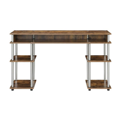 Durable Student Desk With Shelves And Melamine Veneer Finish