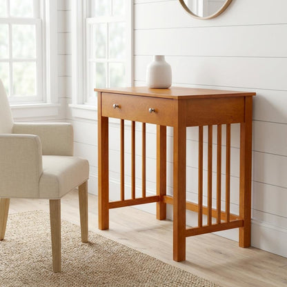 Wooden Office Desk With Keyboard Drawer And Transitional Style