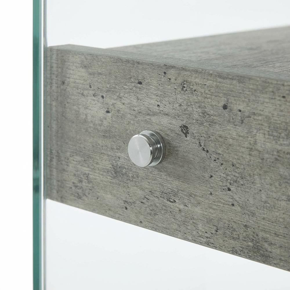 Glass Top Office Desk With 1 Drawer And Melamine Finish