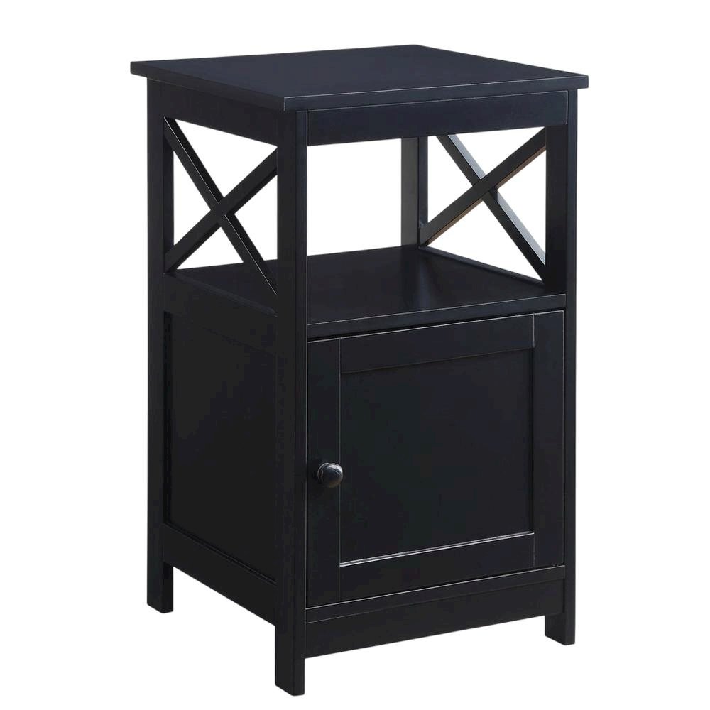 Wooden End Table with Cabinet for Living Room or Bedroom Use