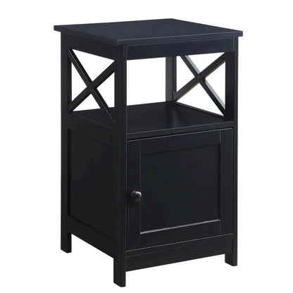 Wooden End Table with Cabinet for Living Room or Bedroom Use